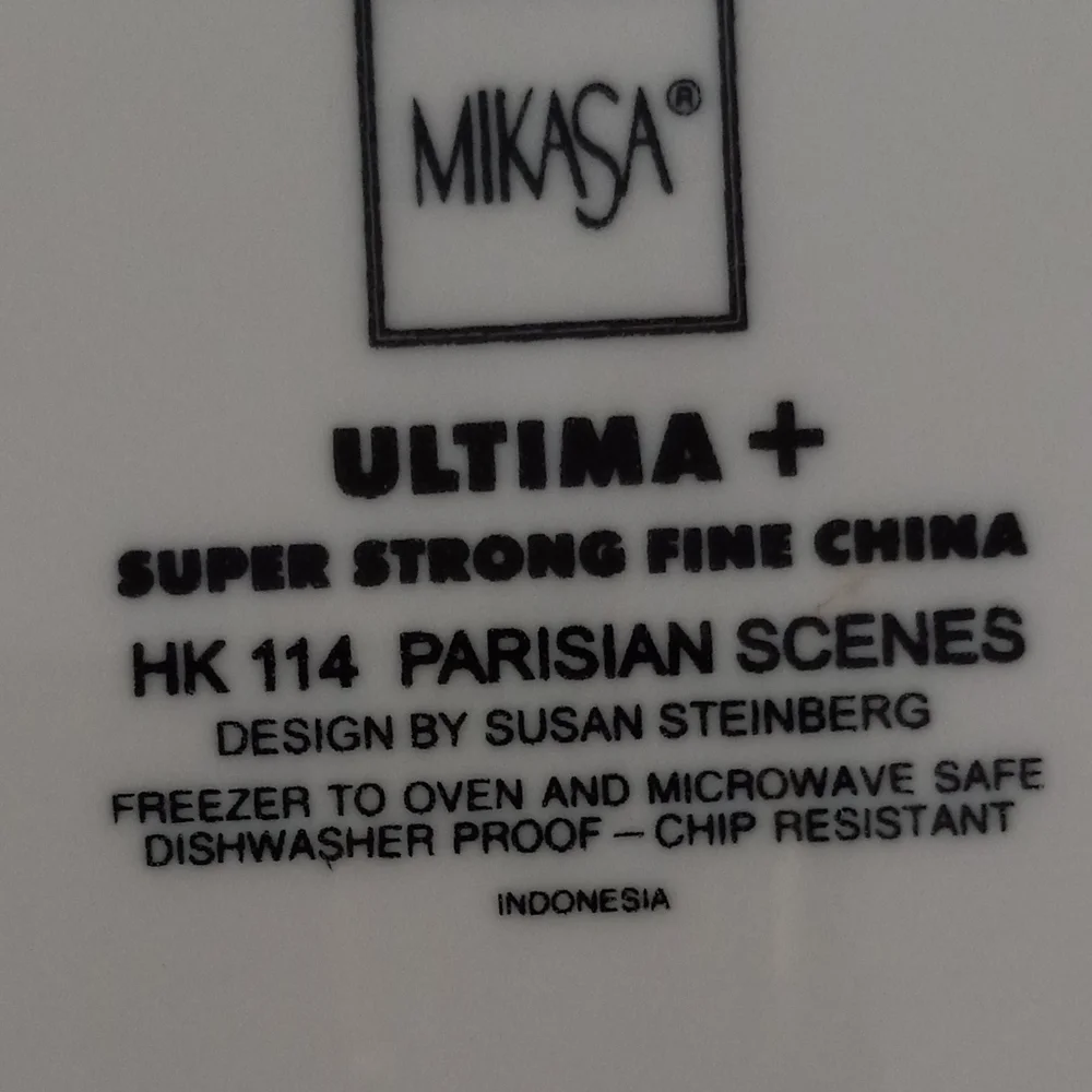 MIKASA ULTIMA + HK 14 " PARISIAN SCENE" SALAD/DESSERT PLATES - Picture 3 of 3